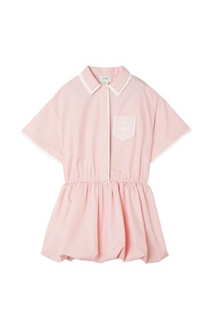 Abito baloon in popeline rosa FENDI KIDS | JFB865AEXZF1UL9